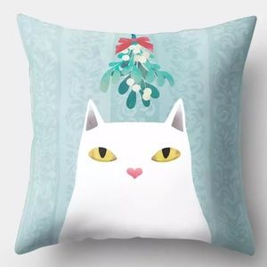 🎉HP! NEW! Cat & Flowers Throw Pillow Cover